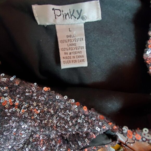 💎190 Pinky Black And Silver Sequins Sleeveless Y2K Mini Dress - Picture 2 of 8